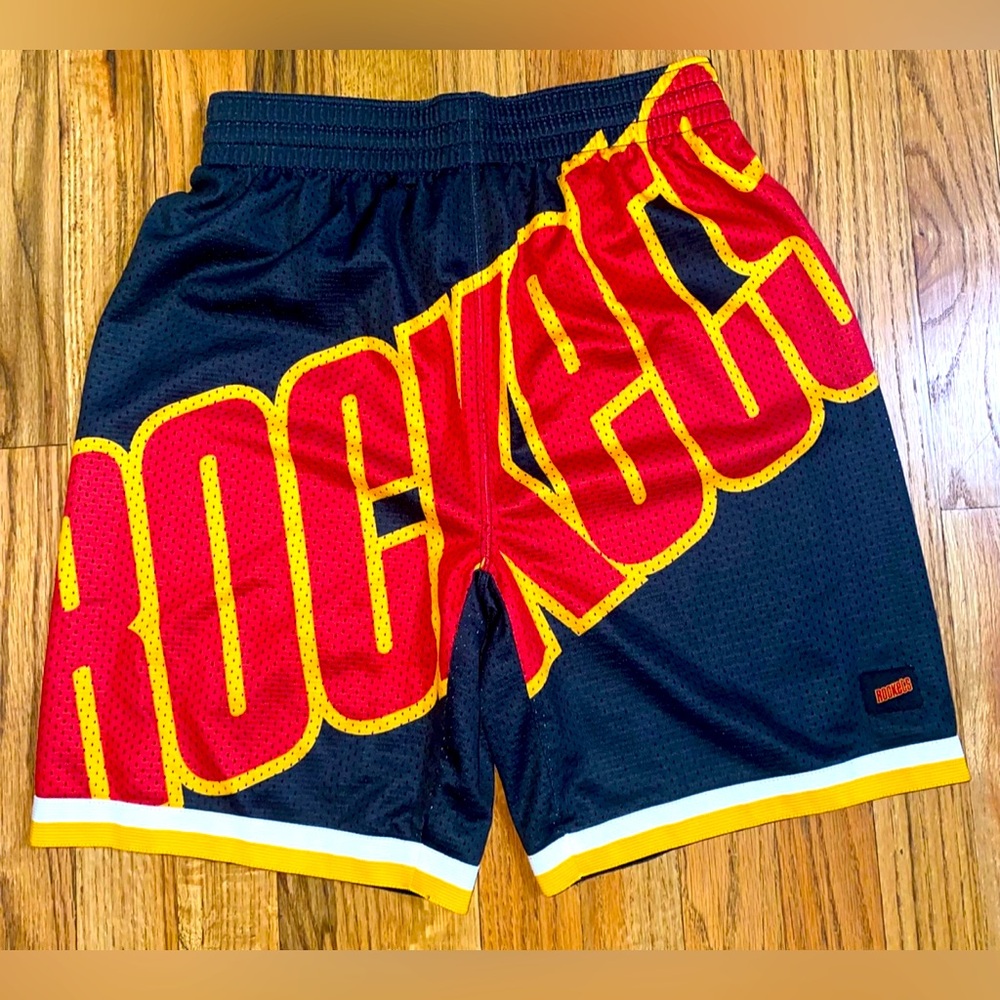 Houston Rockets Mitchell & Ness NBA Medium Jersey Shorts Big Logo Black